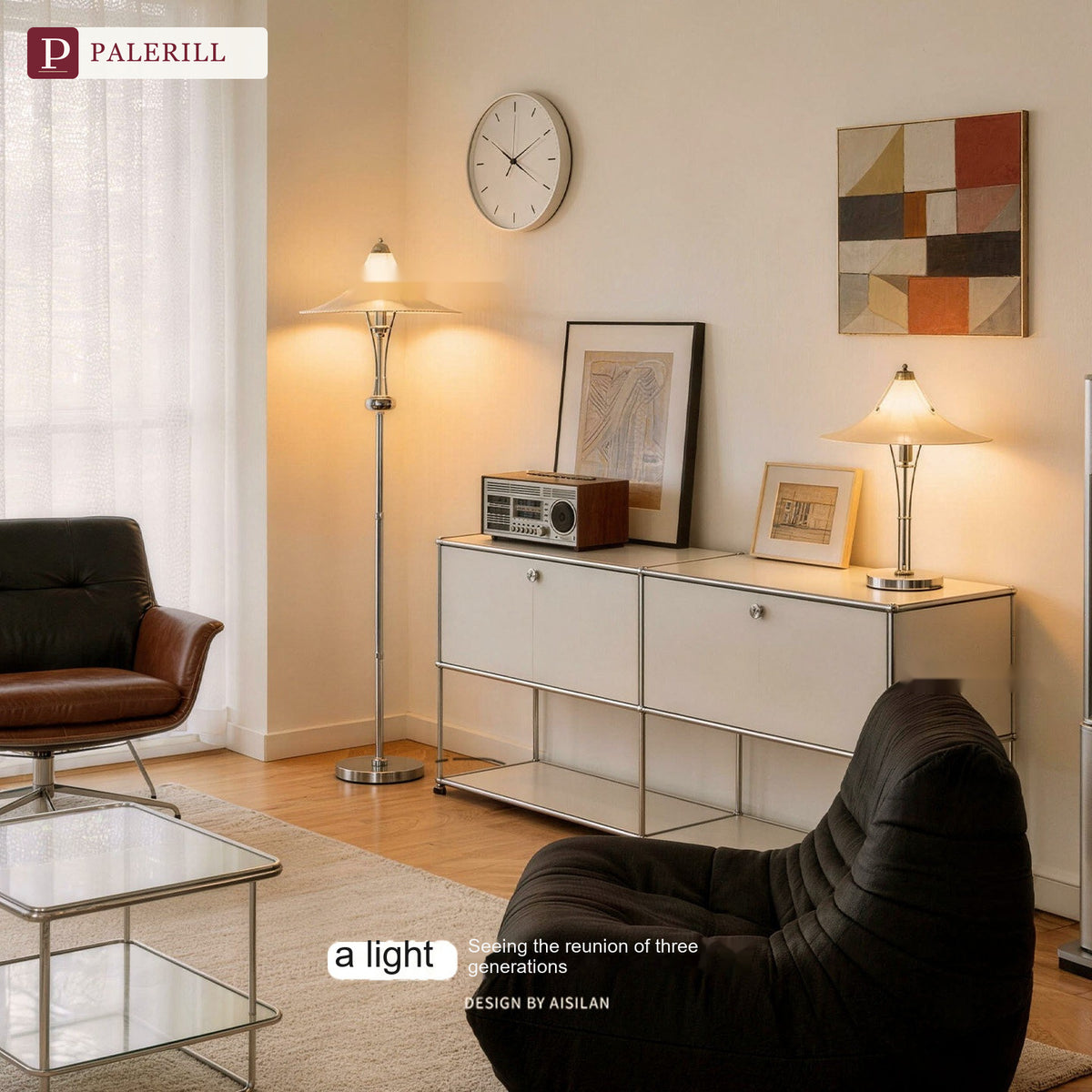 PALERILL | French Vintage Magnolia Art Table Lamp
