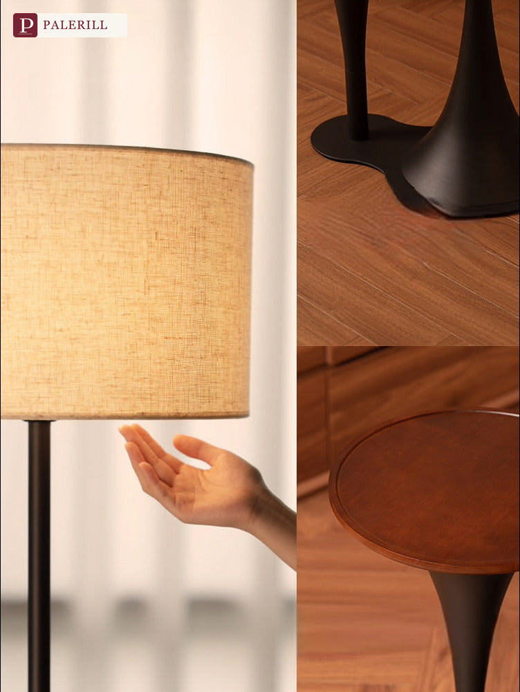 PALERILL | Vintage Floor Lamp with Integrated Side Table & Shelf