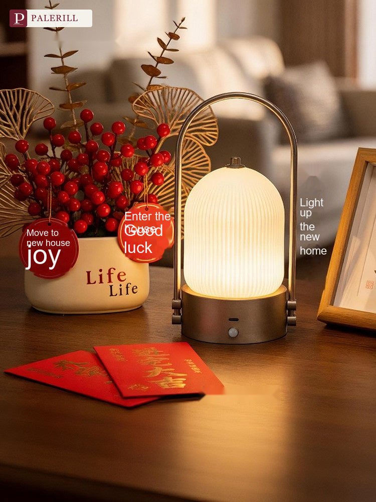 PALERILL | Portable Glazed Glass Table Lamp with Motion Sensor