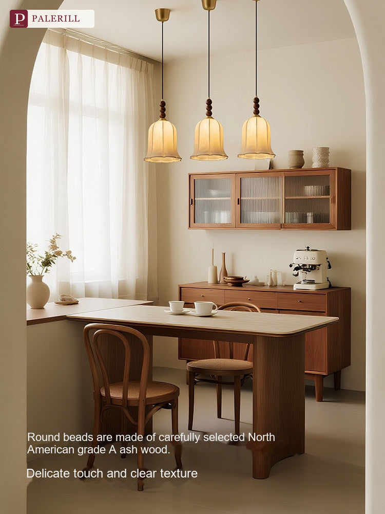PALERILL | Wabi-Sabi Solid Wood Fabric Dining Pendant Light