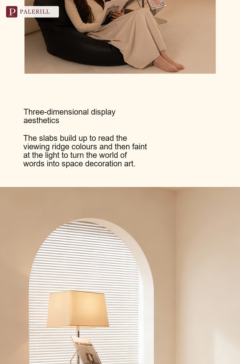 PALERILL | Vertical Bookshelf Floor Lamp, Bauhaus Style