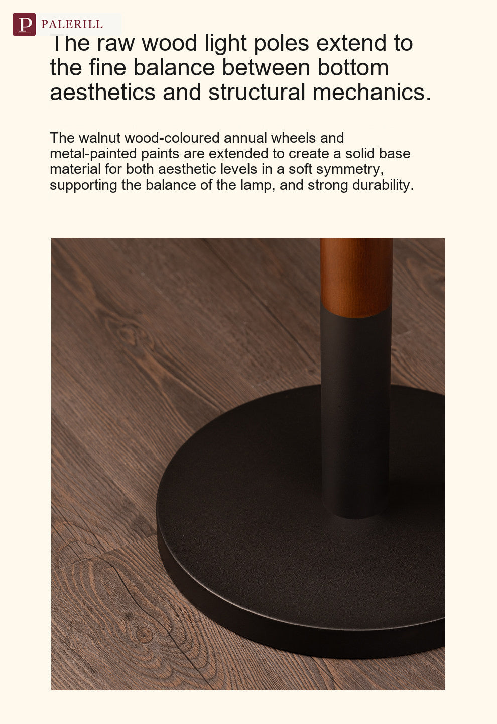 PALERILL | Mid-Century Solid Wood Dimmable Floor Lamp II