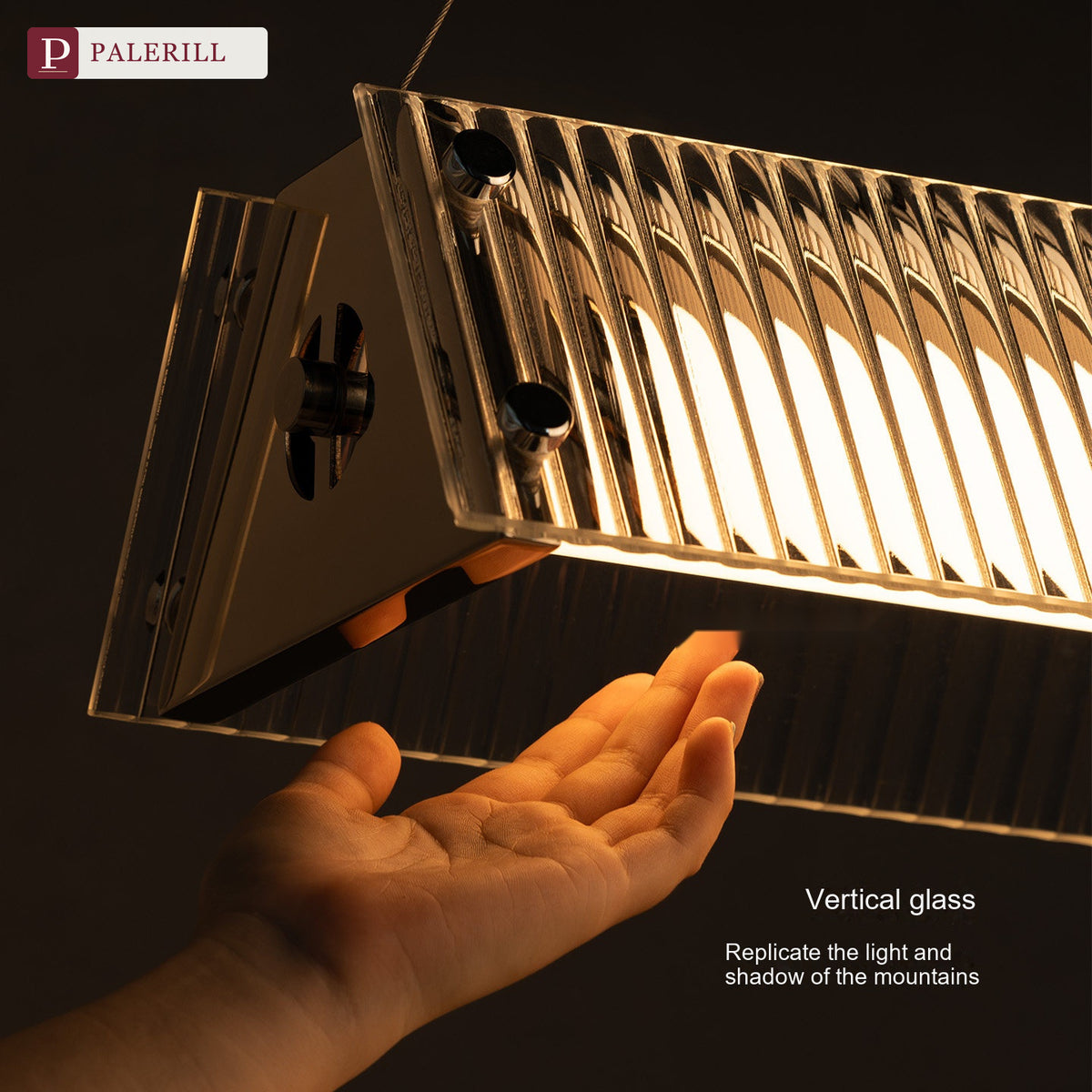 PALERILL | suspension linéaire industriel en verre bauhaus