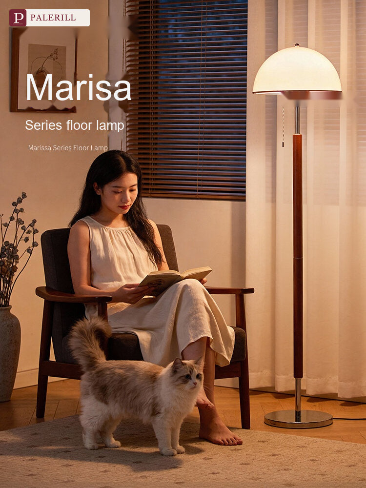 PALERILL | French Luxury Mid-Century Solid Wood Floor Lamp
