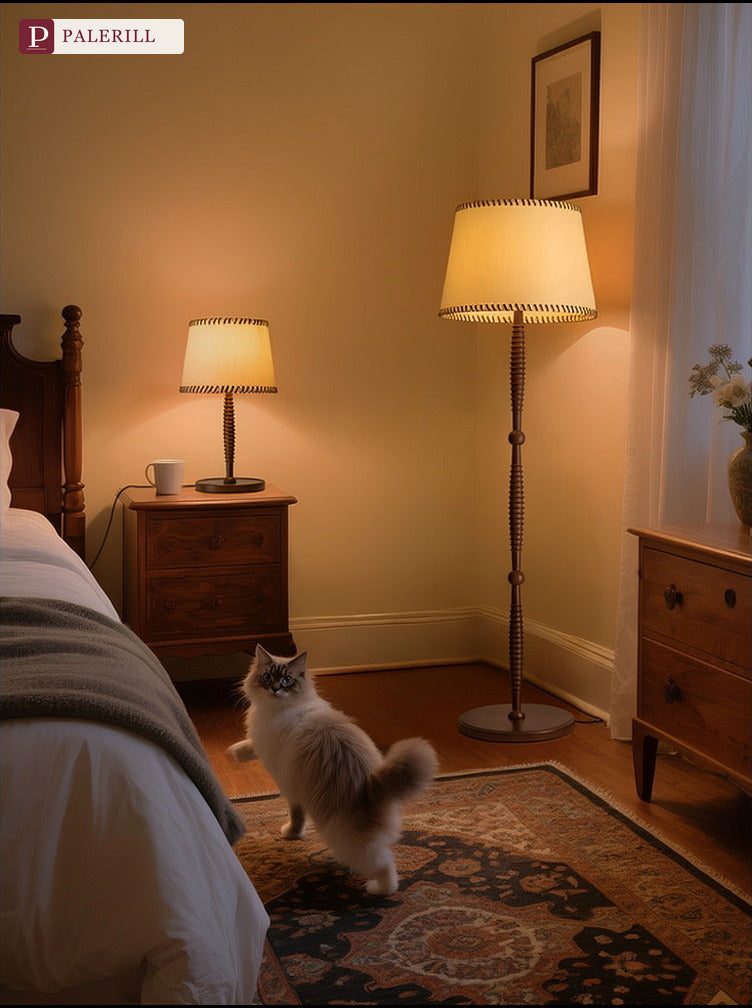PALERILL | New Chinese Style Solid Wood Floor Lamp
