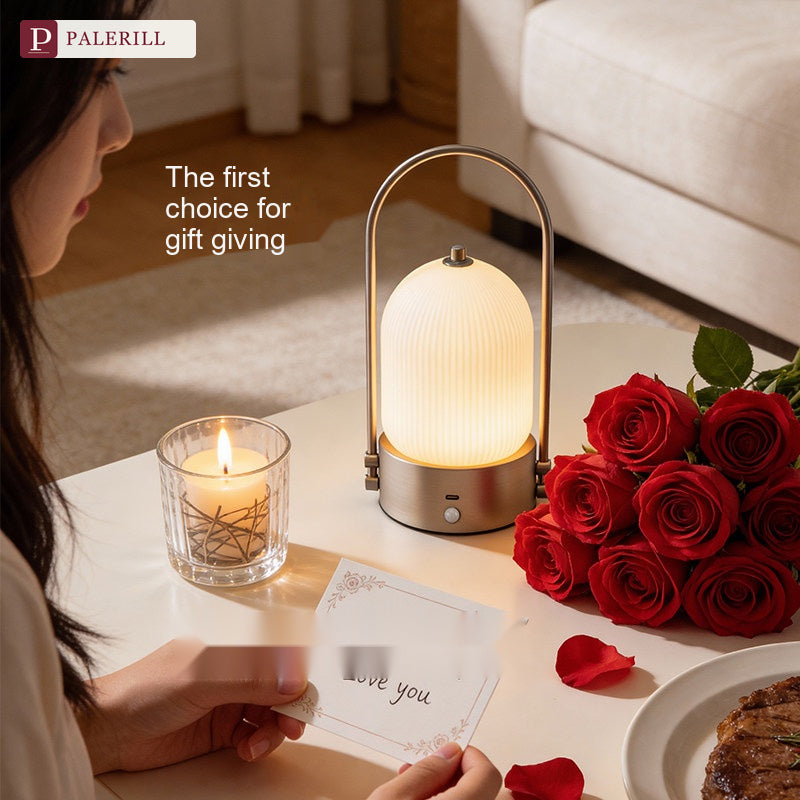 PALERILL | Portable Glazed Glass Table Lamp with Motion Sensor