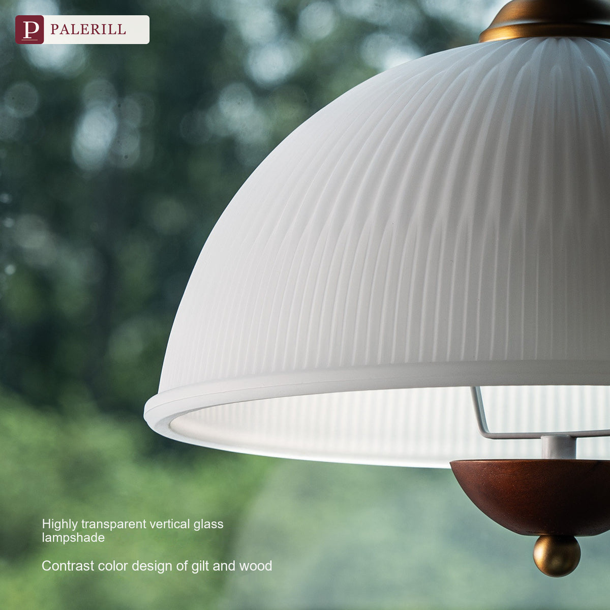 PALERILL | French Vintage Flying Saucer Wood Pendant Light