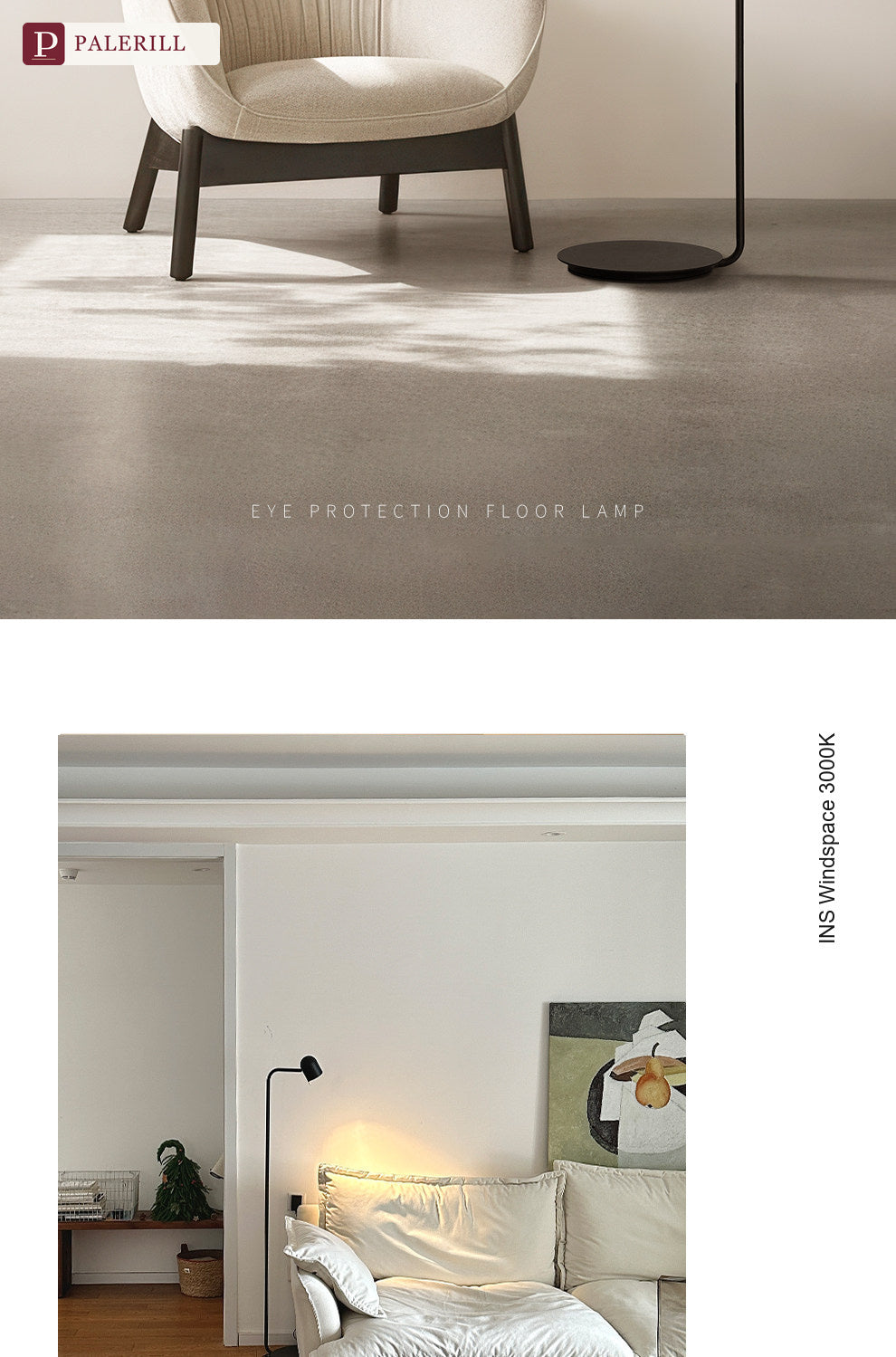 PALERILL | Luxury Reading Floor Lamp, Dark Elegance
