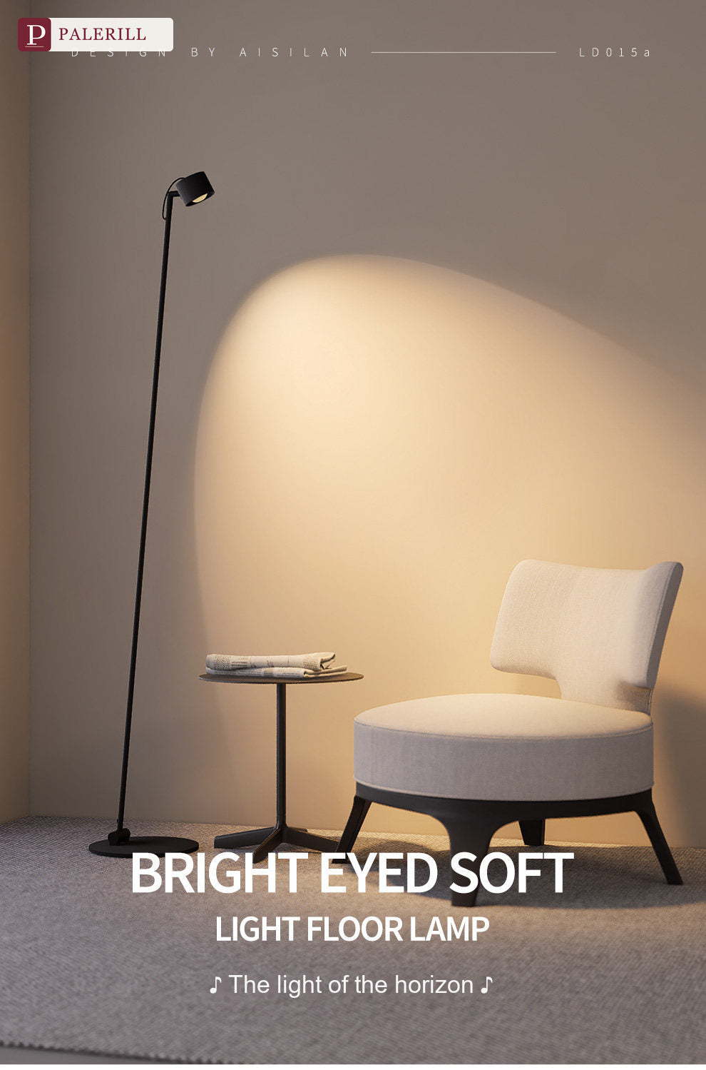 PALERILL | Full-Spectrum Eye-Care Minimalist Floor Lamp