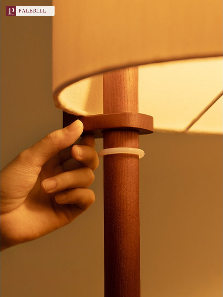 PALERILL | Mid-Century Solid Wood Floor Lamp, Oriental Minimalist