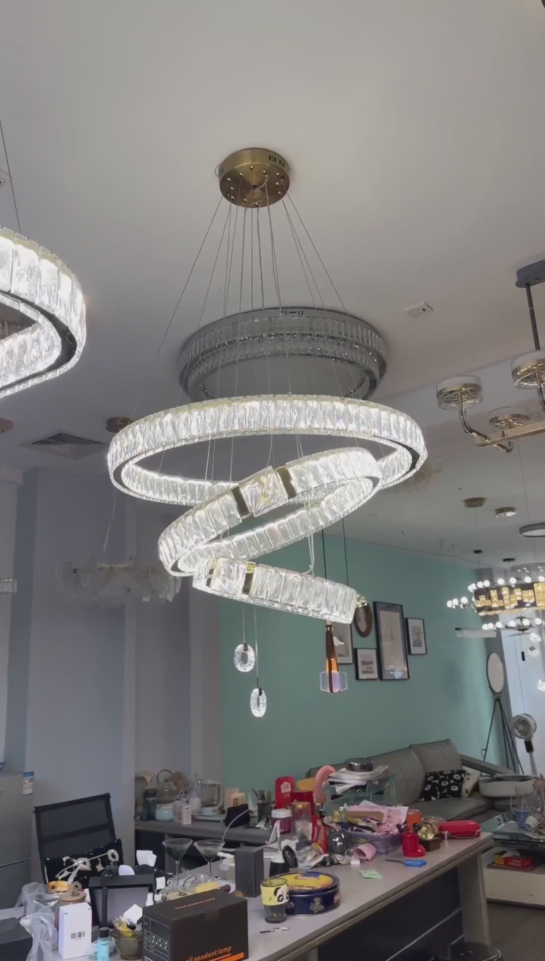AM0404 - Sculptural Ring Crystal Chandelier