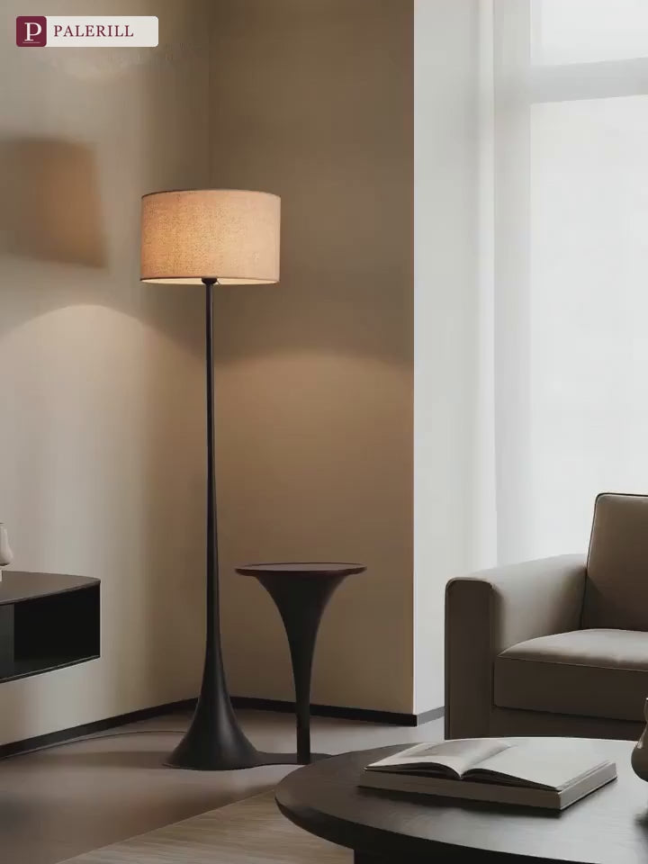 PALERILL | Vintage Floor Lamp with Integrated Side Table & Shelf