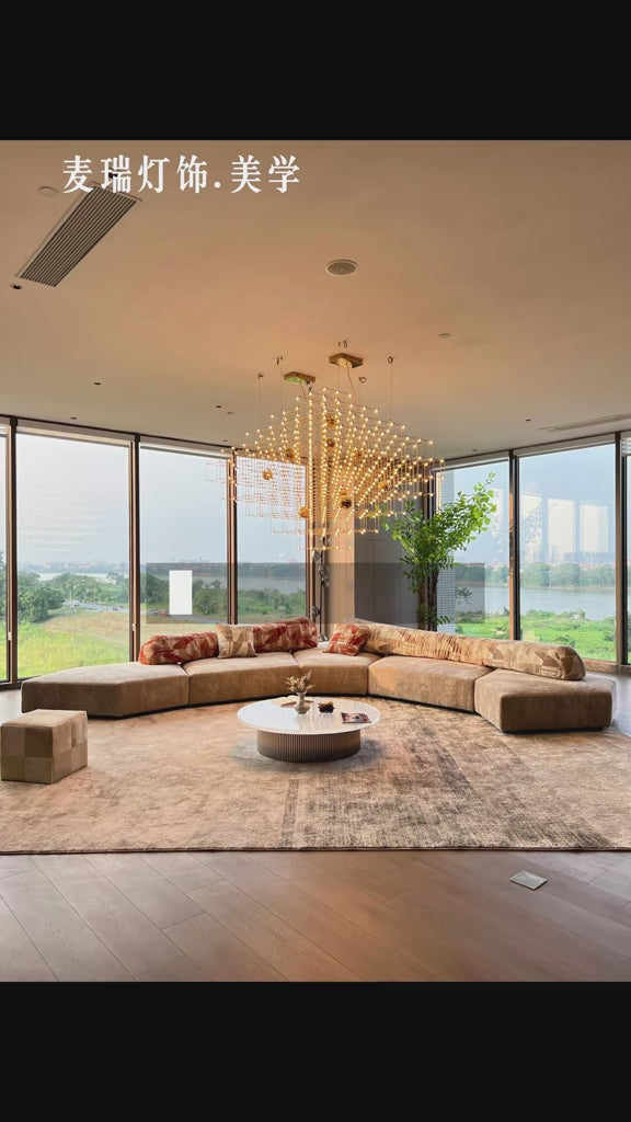 AM0396 - Minimalist Glass Ring Chandelier
