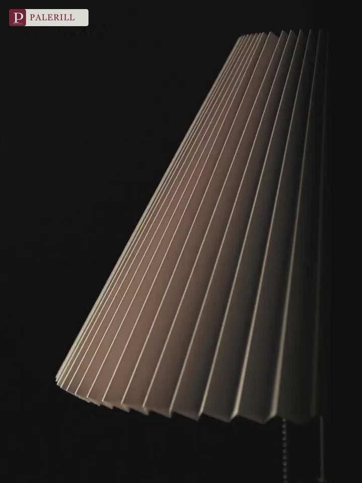 PALERILL | French Vintage Pleated Table Lamp in Walnut