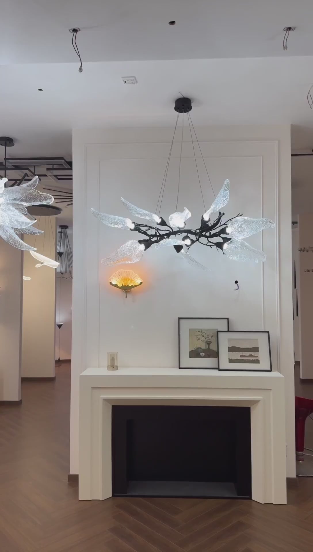 AM0453 - Ginkgo Leaf Brass Chandelier