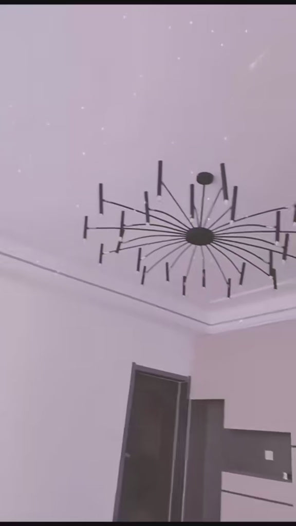 AM0435 - Contemporary Slim Metal Chandelier