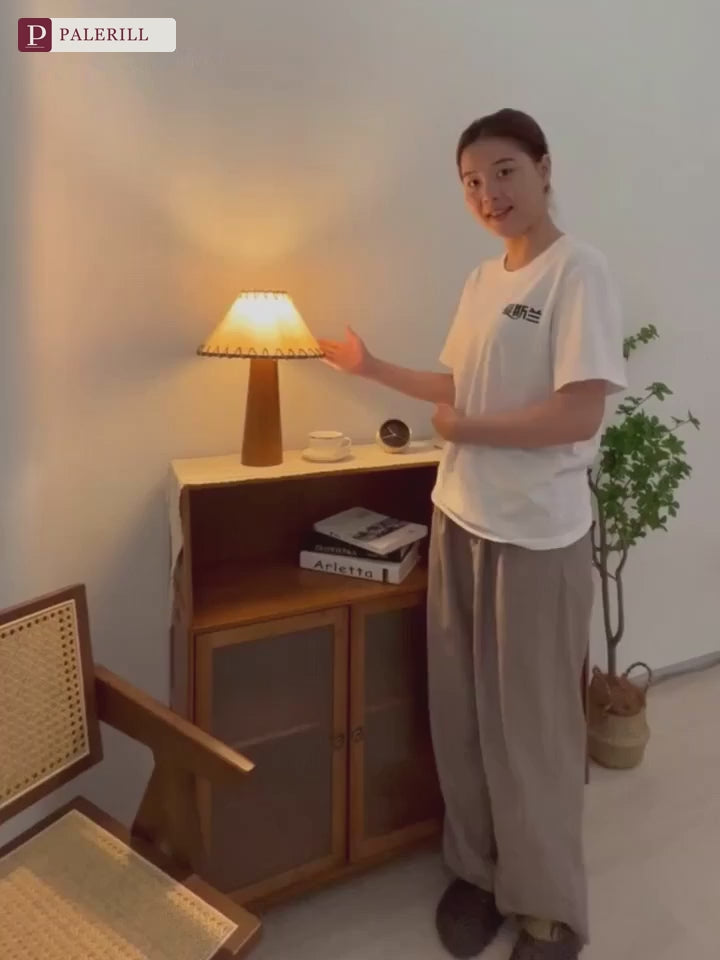 PALERILL | Mid-Century Solid Wood Table Lamp